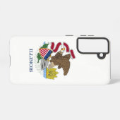 米国イリノイ州サムスンギャラクシーS21ケース国旗 SAMSUNG GALAXYケース (裏面横)