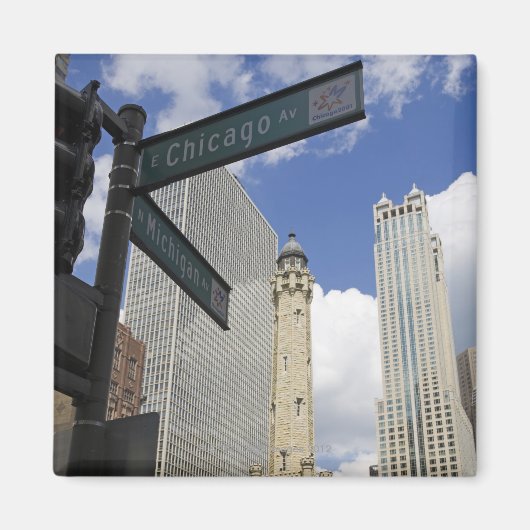 米国イリノイ州シカゴのウォータータワー マグネット (正面)