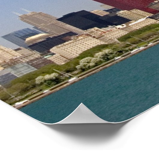 米国イリノイ州シカゴのスカイライン。 ポスター (角)