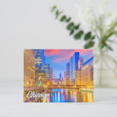 米国イリノイ州シカゴのダウンタウン ポストカード (スタンド正面)