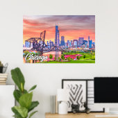 米国イリノイ州シカゴ ポスター (ホームオフィス)