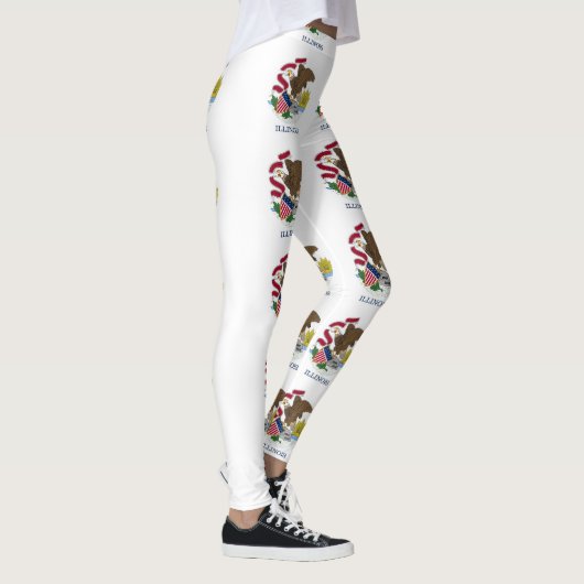 米国イリノイ州州州旗のあるレギンス レギンス (右)