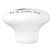 米国イリノイ州旗とセラミックノブの引っ張り州 セラミックノブ (側面)