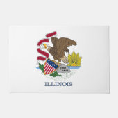 米国イリノイ州旗のあるドア州 ドアマット (正面)