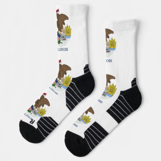 米国イリノイ州旗を持つアスレティッククルー靴下 ソックス (左)