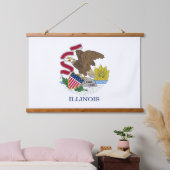 米国イリノイ州旗を持つウォールタペストリー 吊り下げ型タペストリー (寝室)