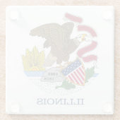 米国イリノイ州旗を持つガラスコースター ガラスコースター (裏面)