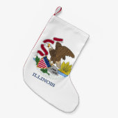 米国イリノイ州旗を持つクリスマスストッキング スモールクリスマスストッキング (正面 (吊り時))
