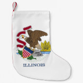 米国イリノイ州旗を持つクリスマスストッキング スモールクリスマスストッキング (正面)