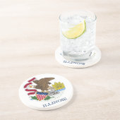 米国イリノイ州旗を持つコースター コースター (側面)