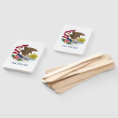 米国イリノイ州旗を持つハンドファンのセット州 ハンドファン (組立なし)