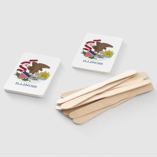 米国イリノイ州旗を持つハンドファンのセット州 ハンドファン (組立なし)