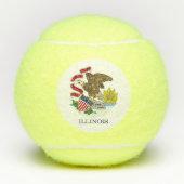 米国イリノイ州旗を持つペンテニスボール テニスボール (正面)