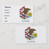 米国イリノイ州旗を持つ名刺 名刺 (正面/裏面)