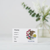 米国イリノイ州旗を持つ名刺 名刺 (スタンド正面)