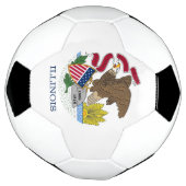 米国イリノイ州旗を持つ愛国的なサッカーボール サッカーボール (回転)
