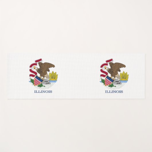 米国イリノイ州旗を持つ愛国的なヨガマット ヨガマット (正面(横))