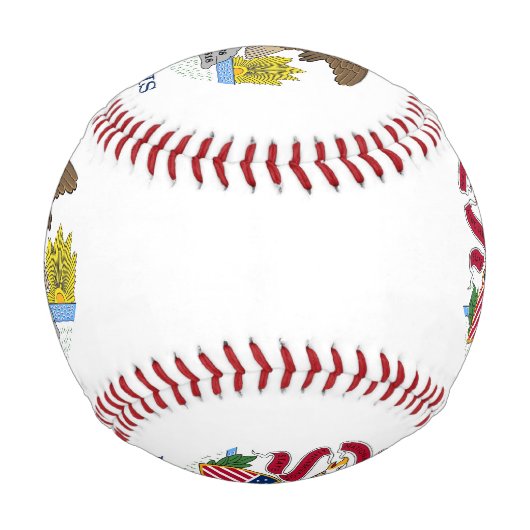 米国イリノイ州旗を持つ愛国野球 野球ボール (正面)