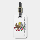 米国イリノイ州旗を持つ荷札 ラゲッジタグ (正面縦)