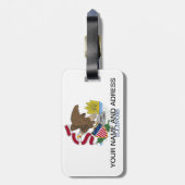 米国イリノイ州旗を持つ荷札 ラゲッジタグ (裏面縦)