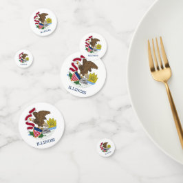 米国イリノイ州旗を持つ表紙吹雪 コンフェッティ