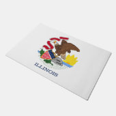 米国イリノイ州旗 ドアマット (アングル)