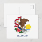 米国イリノイ州旗 ポストカード (正面/裏面)