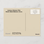 米国イリノイ州，ガレナ ポストカード (裏面)