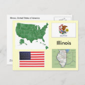 米国イリノイ ポストカード (正面/裏面)