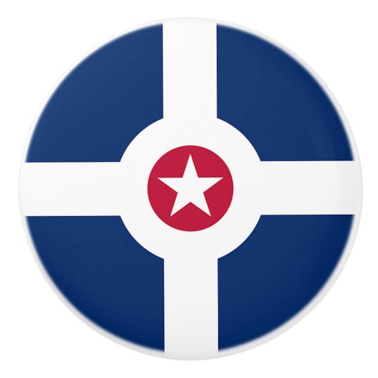 米国インディアナポリス州旗とセラミックノブの引っ張り セラミックノブ (正面)