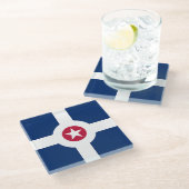 米国インディアナポリス州旗を持つガラスコースター ガラスコースター (アングル)