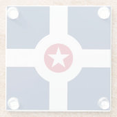 米国インディアナポリス州旗を持つガラスコースター ガラスコースター (裏面)