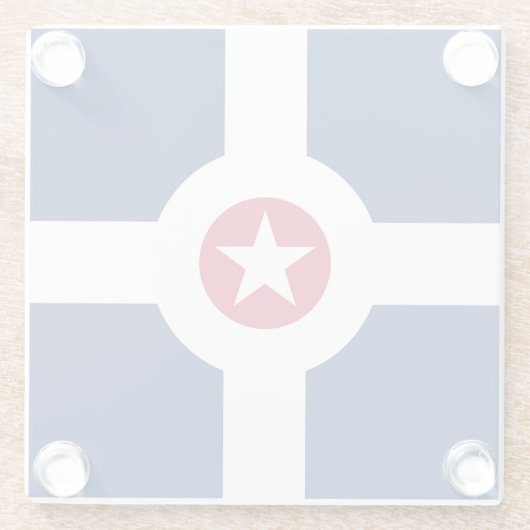 米国インディアナポリス州旗を持つガラスコースター ガラスコースター (裏面)