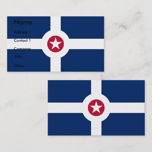 米国インディアナポリス州旗を持つ名刺 名刺 (正面/裏面)