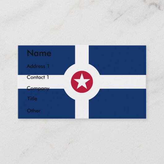 米国インディアナポリス州旗を持つ名刺 名刺 (正面)