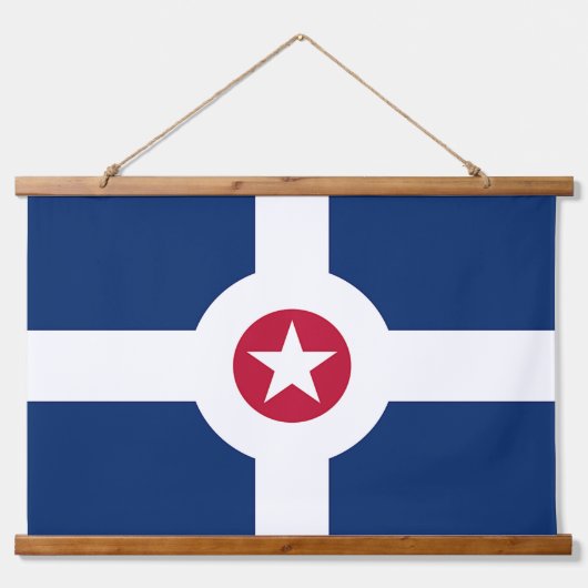 米国インディアナポリス州旗を持つ壁掛けタペストリー 吊り下げ型タペストリー (正面)