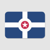 米国インディアナポリス州旗を持つ愛国的な名前タグ 名札 (正面)