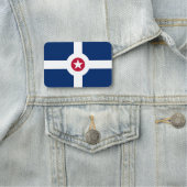 米国インディアナポリス州旗を持つ愛国的な名前タグ 名札 (インサイチュ)