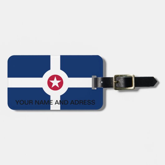 米国インディアナポリス州旗を持つ荷札 ラゲッジタグ (正面横)