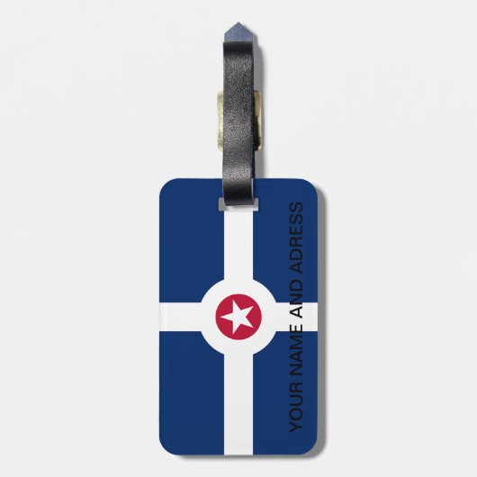 米国インディアナポリス州旗を持つ荷札 ラゲッジタグ (裏面縦)