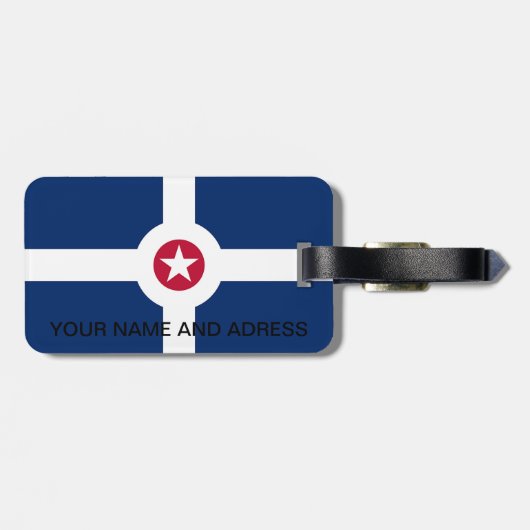 米国インディアナポリス州旗を持つ荷札 ラゲッジタグ (裏面横)