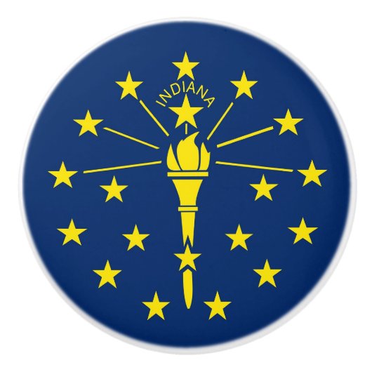 米国インディアナ州の旗とセラミックノブのプル州 セラミックノブ (正面)