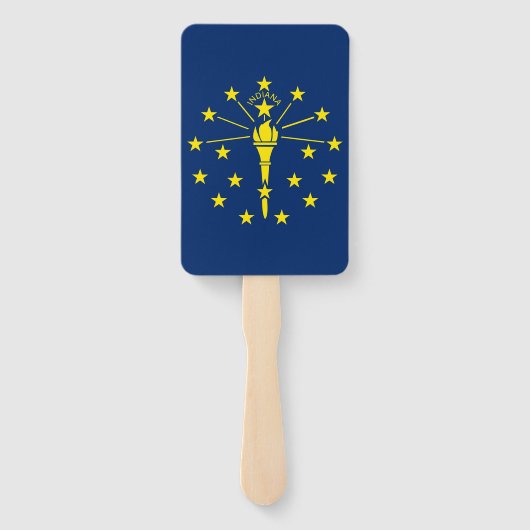 米国インディアナ州の旗を持つハンドファンのセット州 ハンドファン (裏面)