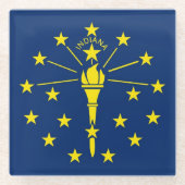 米国インディアナ州旗を持つガラスコースター ガラスコースター (正面)