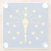 米国インディアナ州旗を持つガラスコースター ガラスコースター (裏面)