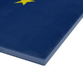 米国インディアナ州旗を持つガラス製板 カッティングボード (角)