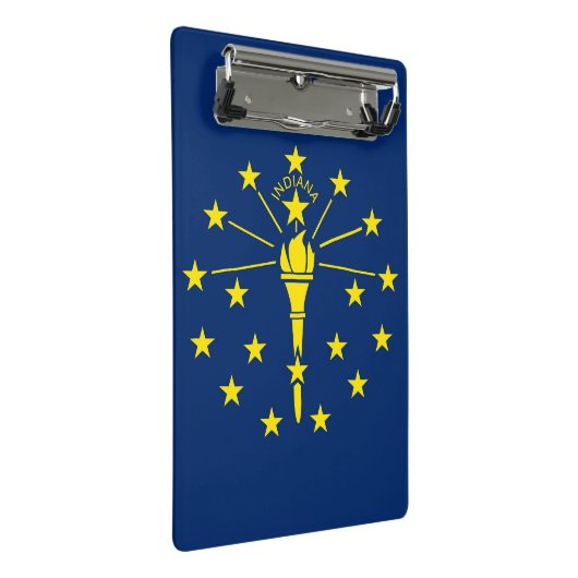 米国インディアナ州旗を持つミニ州 ミニクリップボード (アングル)