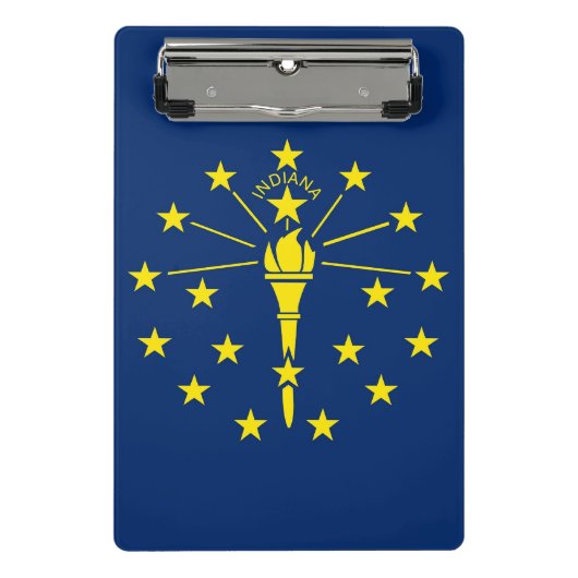 米国インディアナ州旗を持つミニ州 ミニクリップボード (正面)