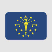 米国インディアナ州旗を持つ愛国的な名前タグ 名札 (正面)