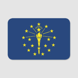 米国インディアナ州旗を持つ愛国的な名前タグ 名札